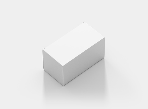 Rectangular Package Original Rectangular Paper Package Box Mockup Isolated On White Background 3d ...