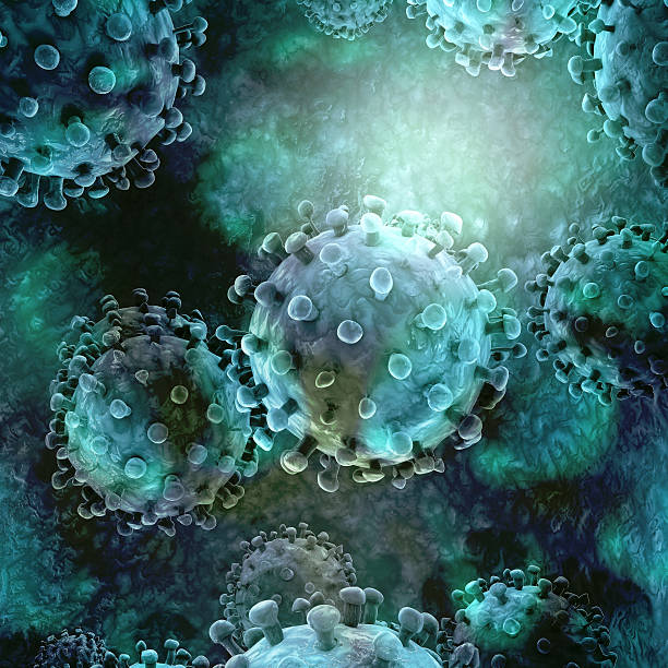 Blue bacteria abstract background stock photo