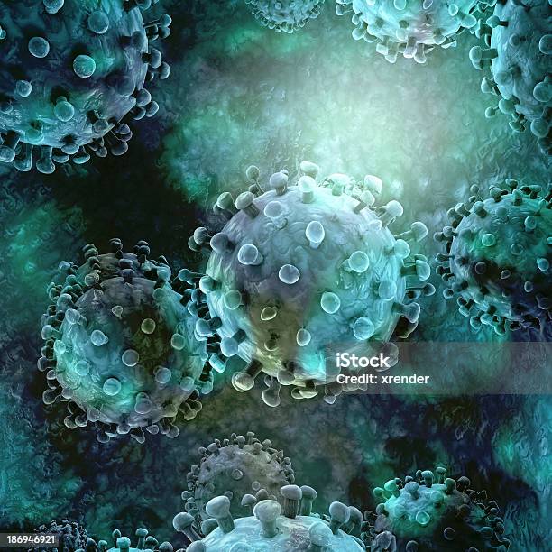 Bactérias 3d Ilustração Desenhados - Fotografias de stock e mais imagens de Célula - Célula, Leucemia, Azul