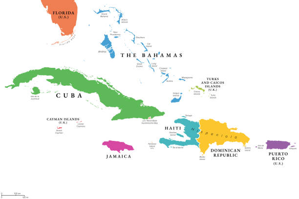 Map Of Cuba And Bahamas Greater Antilles The Larger Caribbean Islands Political Map 