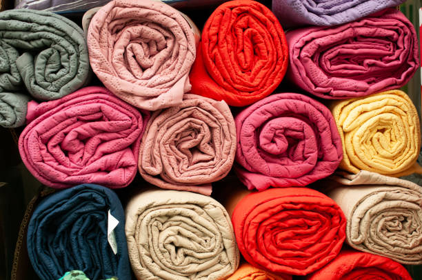 istock Rolls of soft, colorful blankets 1869502062