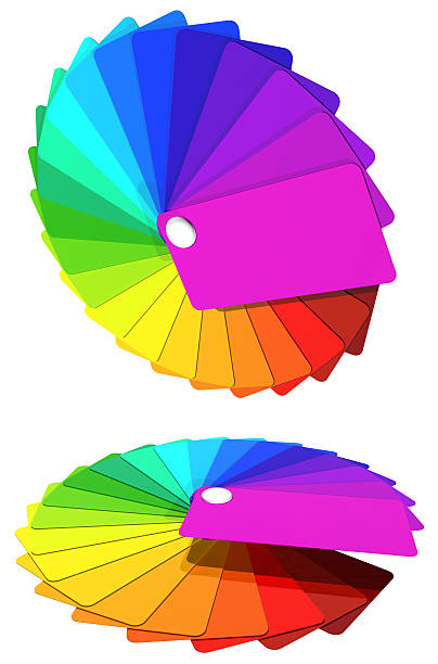 istock multicolored cards by a fan -  rainbow. 186950859