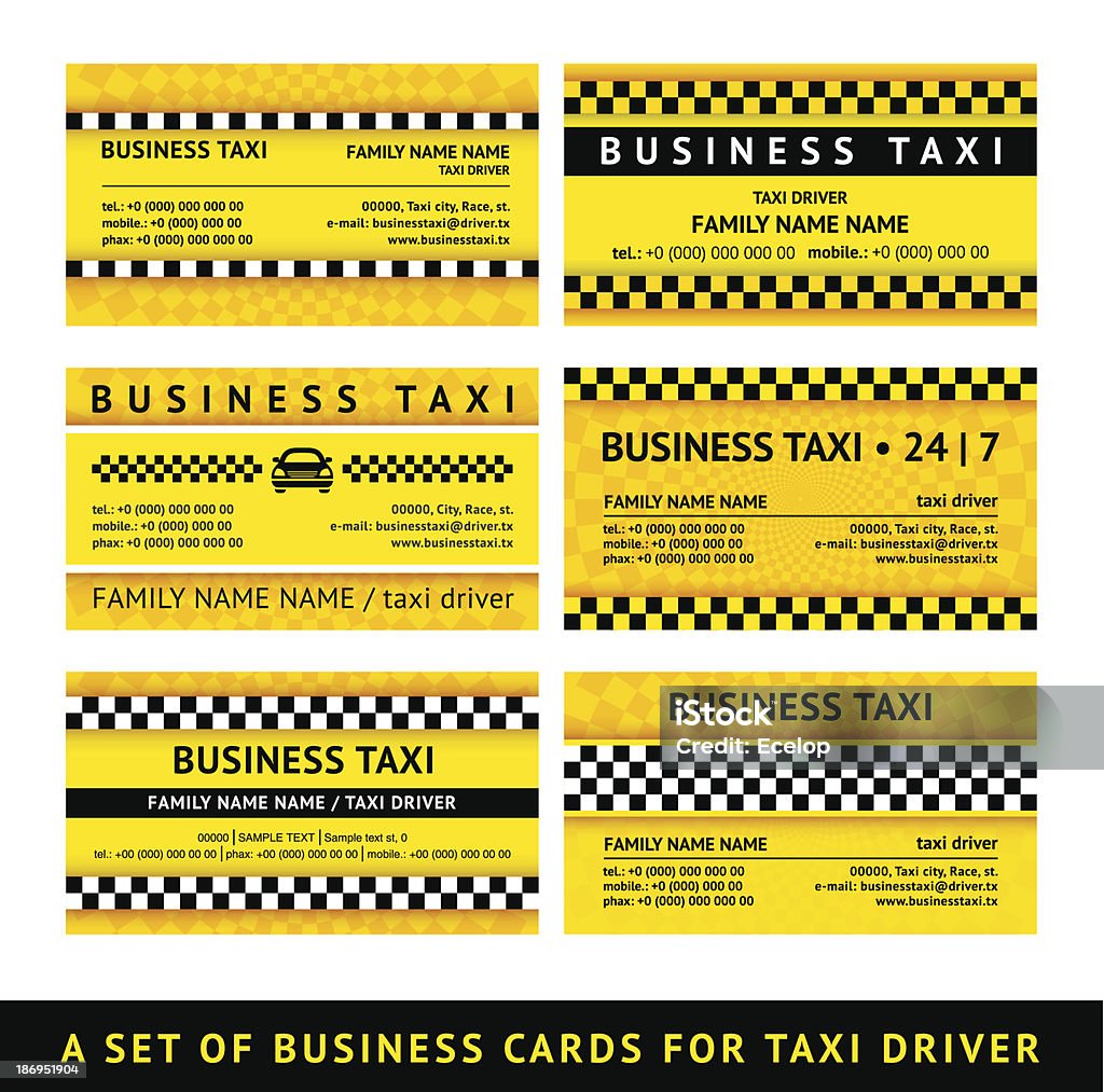 Визитная карточка такси-шестом - Векторная графика Автомобиль роялти-фри