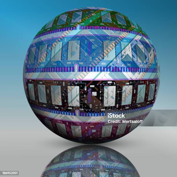 Abstract Hollow Sphere Chip Stock Illustration - Download Image Now - Abstract, CPU, Circuit Board