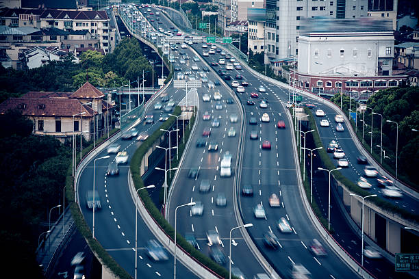 istock Shanghai, highway driving cars 186952108