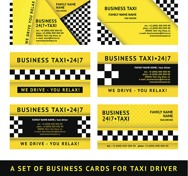 Business card taxi - tenth set Business card taxi - tenth set. Vector file I used transparent objects., saved 10 EPS. american flag business cards stock illustrations