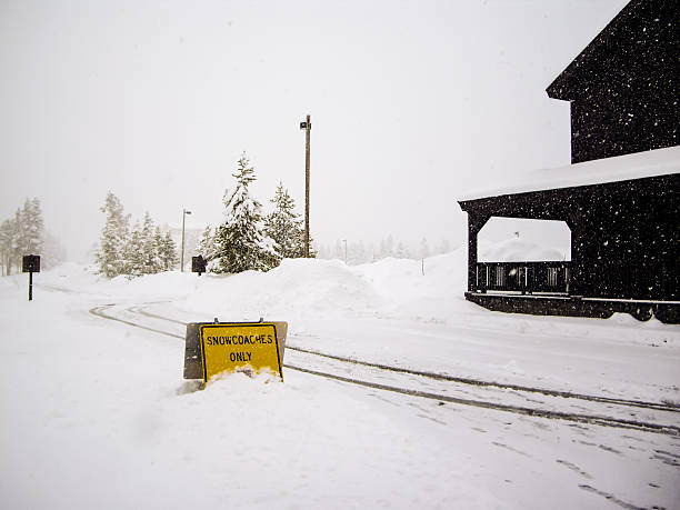 istock Snowcoaches Only Sign in snowstorm Yellowstone 186954874