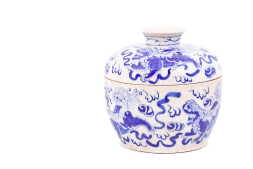 Chinese porcelain bowl isolated on white