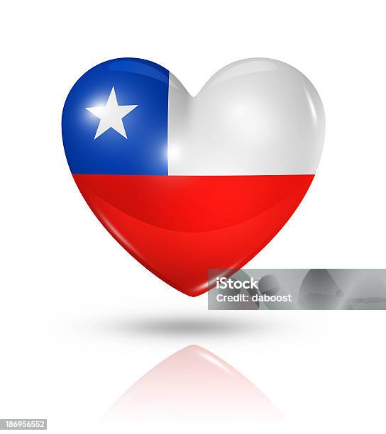 Amor Coração Ícone De Bandeira Do Chile - Fotografias de stock e mais imagens de Chile - Chile, Comemoração - Conceito, País - Área geográfica