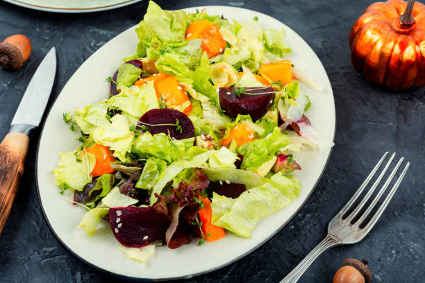istock Autumn salad with pumpkin and beets. 1869569241