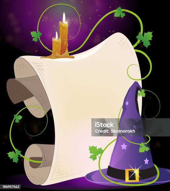 魔女の帽子と燃えるキャンドル - お祝いのベクターアート素材や画像を多数ご用意 - お祝い, イラストレーション, キャンドルライト