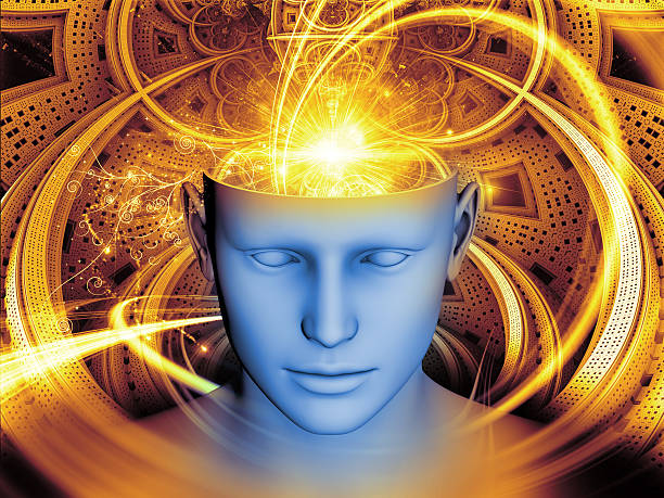 istock Graphic of a human head with lights swirling out the top 186957833