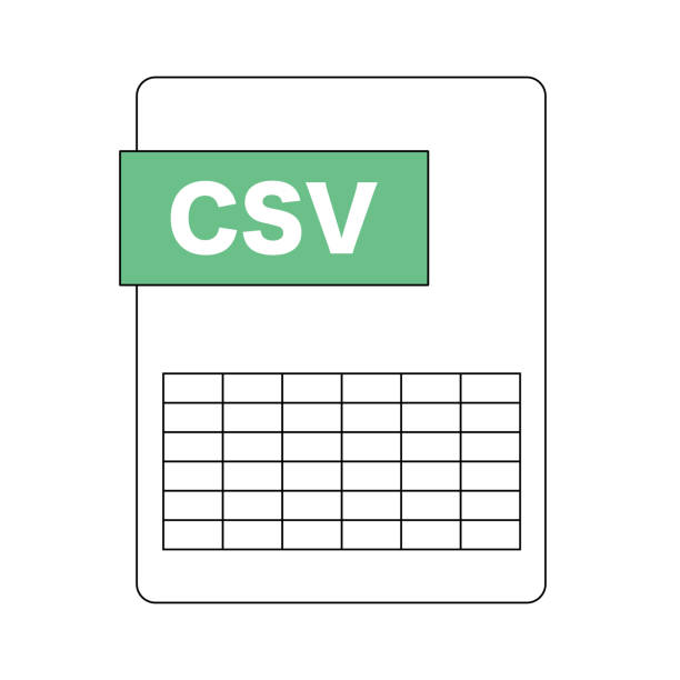 symbol für die csv-datei. csv-erweiterungsdatei. vektor. - report table document file stock-grafiken, -clipart, -cartoons und -symbole