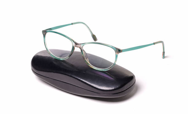 istock Pair of classics eyeglasses in case isolated on white 1869598513