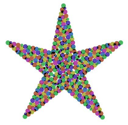 Christmas tree in colorful abstract version made of balls, isolated