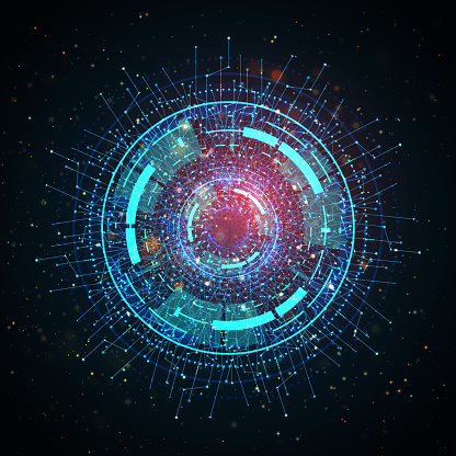 Abstract futuristic circle sci fi technology innovation concept background stock illustration