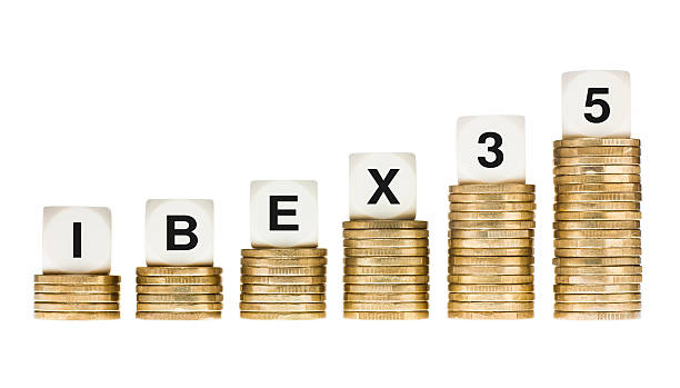 istock IBEX 35 Madrid Stock Exchange Share Index on Coin Stacks 186960091