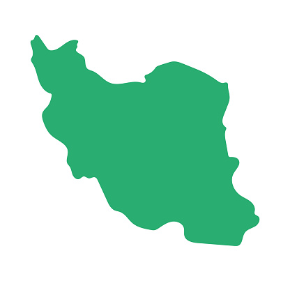 Flat design Iran map icon. Editable vector.