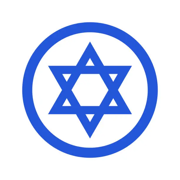 Vector illustration of Round Jewish Symbol. Israel. Vector.