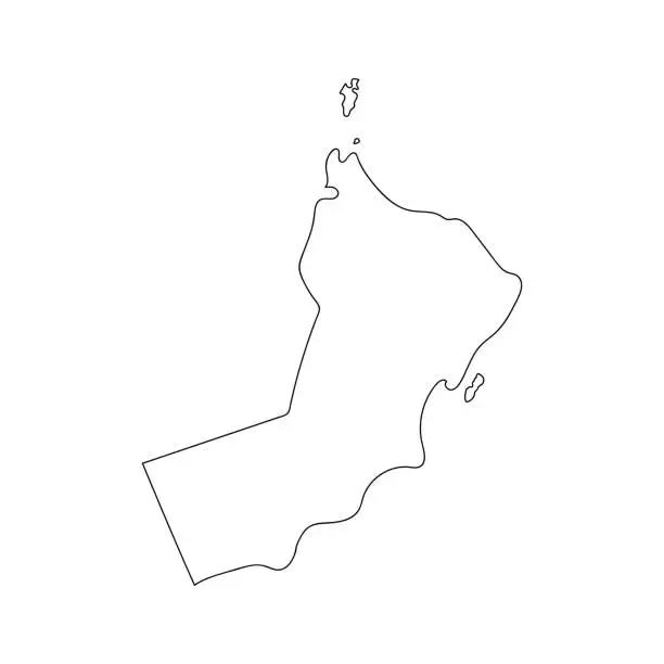 Vector illustration of Simple Oman map icon. Vector.