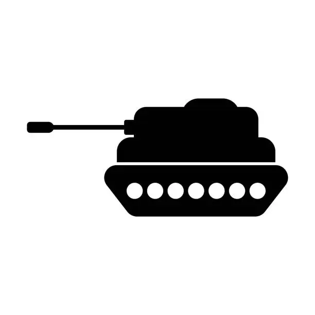 Vector illustration of War tank silhouette icon. Vector.