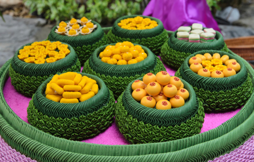 Traditional Thai dessert and artificial thai desserts.