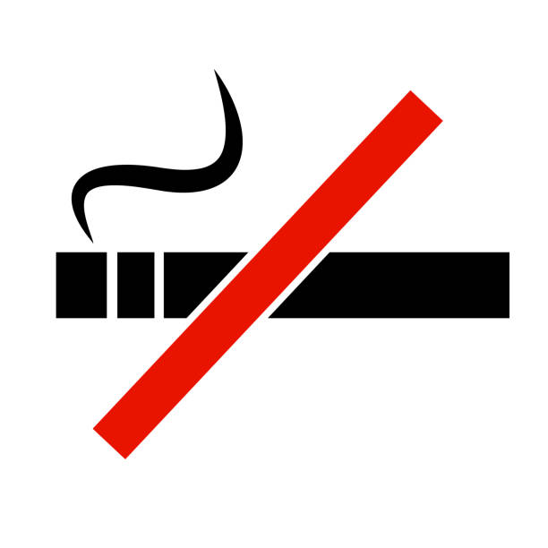 Smoking ban sign. Tobacco prohibition icon. Vector. Smoking ban sign. Tobacco prohibition icon. Editable vector. chewing tobacco stock illustrations