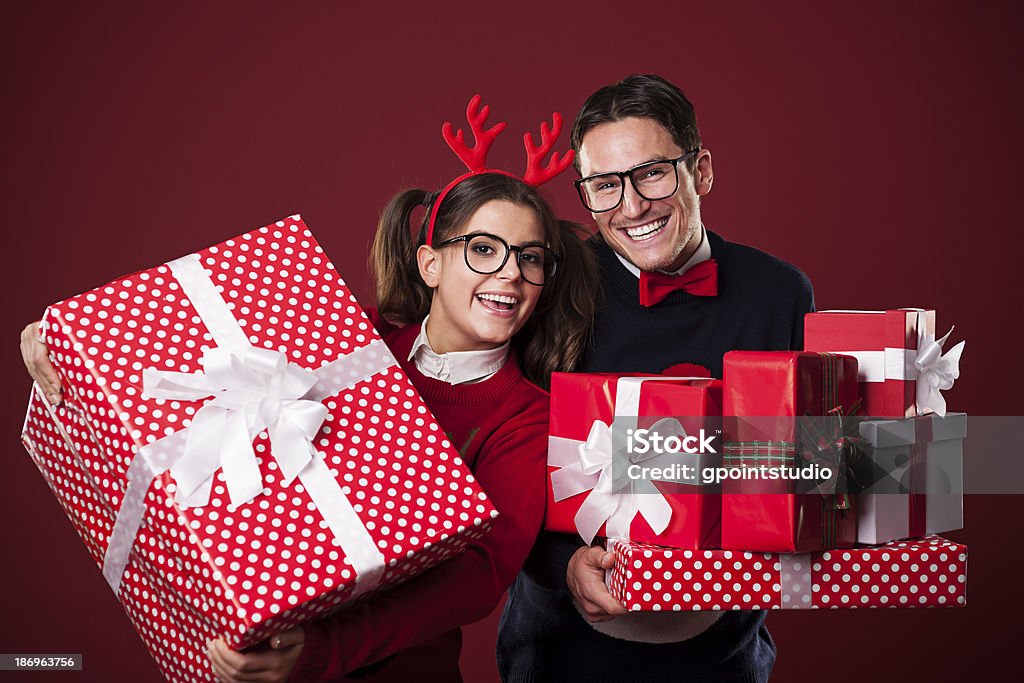 Time to opening christmas presents Christmas Stock Photo