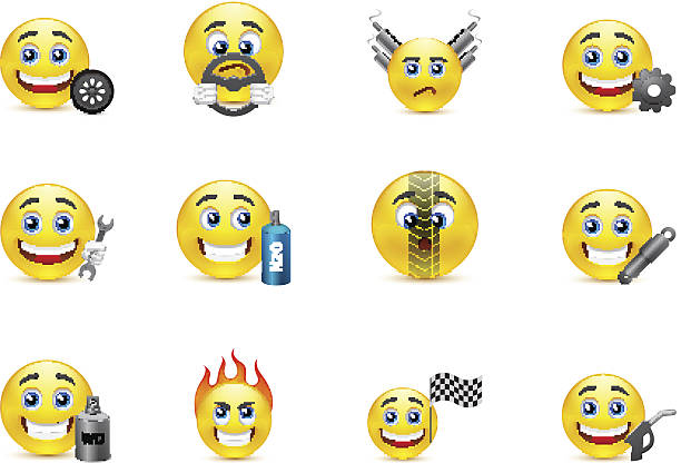 ilustrações de stock, clip art, desenhos animados e ícones de conjunto de ícones de equipamento de sorrisos - drive
