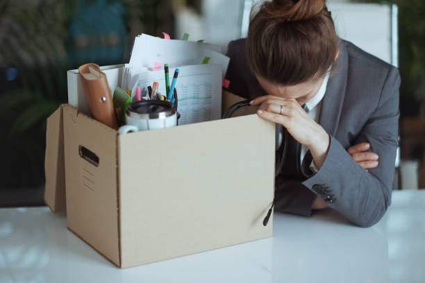 istock unhappy modern woman worker in modern green office 1869645737