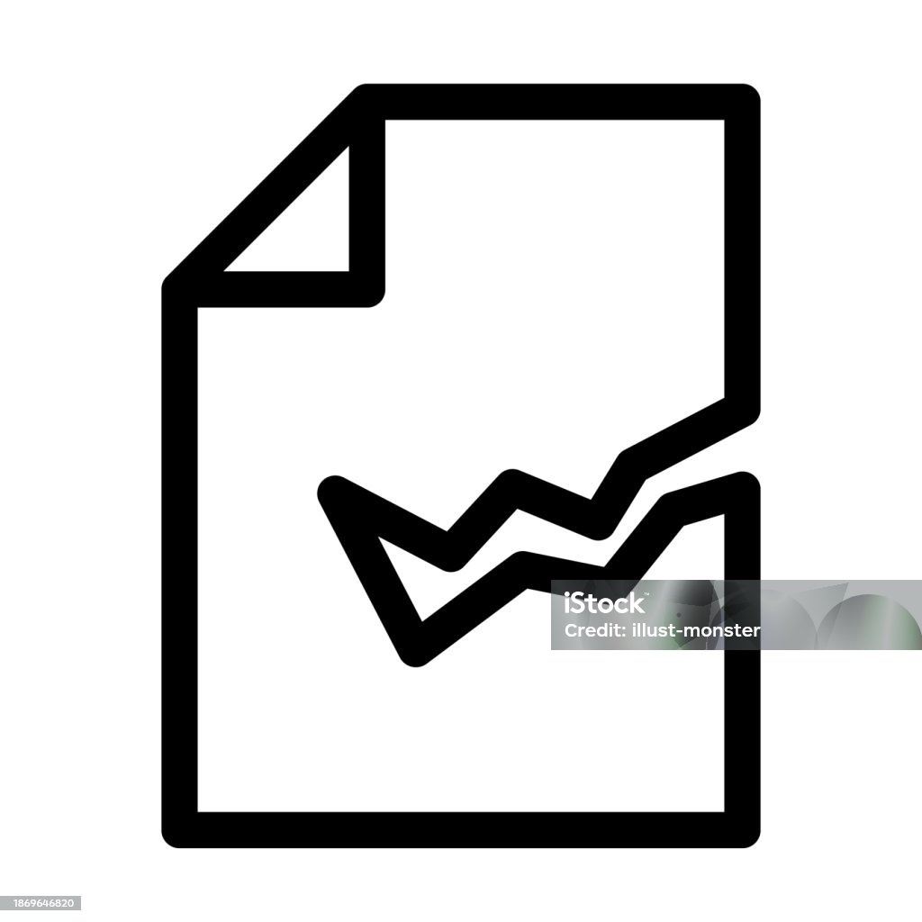 Corrupt Text File Corrupted File Damaged Data Vector Stock Illustration - Download Image ...
