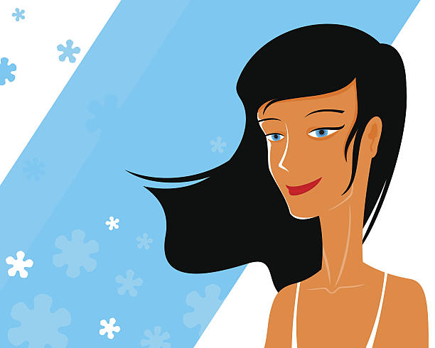 illustrazioni stock, clip art, cartoni animati e icone di tendenza di giovane brunette - swarty