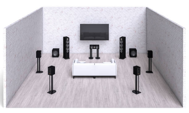 istock Home theater system within a living room. 1869659358