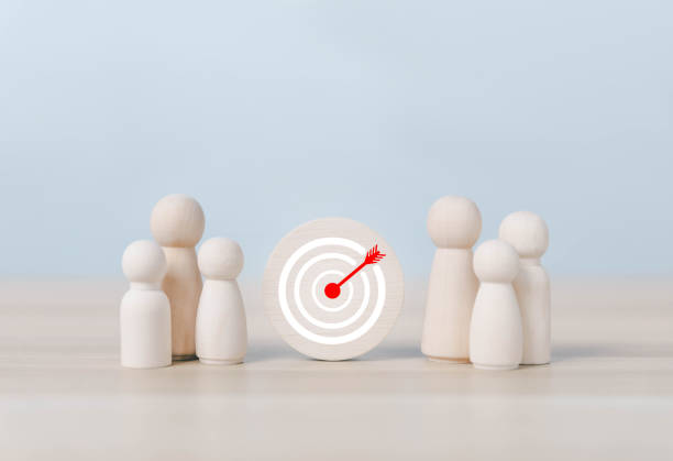 istock wood block people show the target icon 1869677600