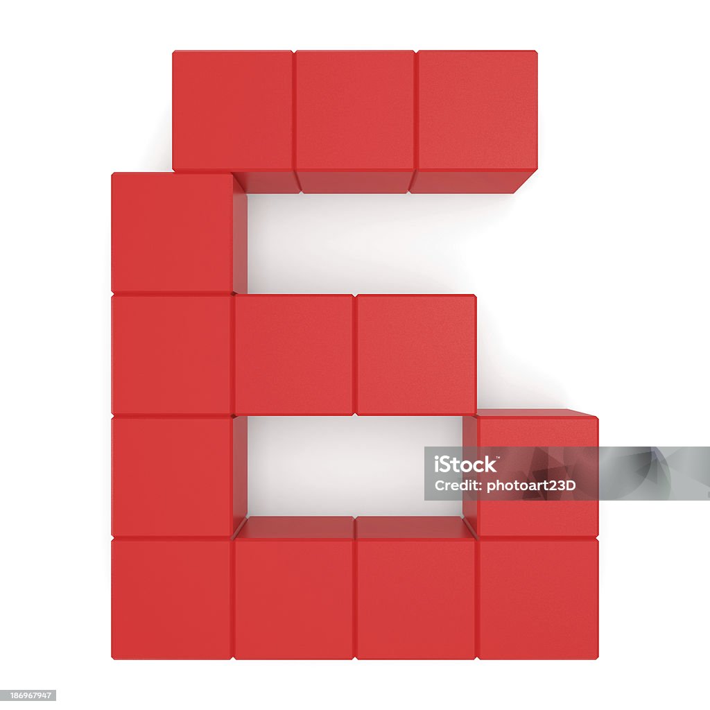 number 6 cubic red Arranging Stock Photo