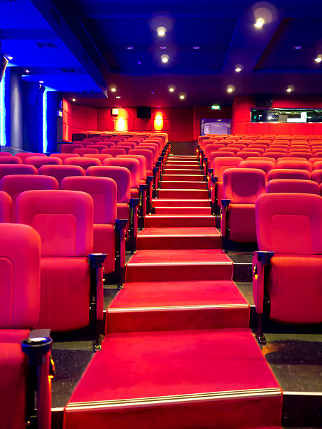 istock Red seats of cinema hall 186969969