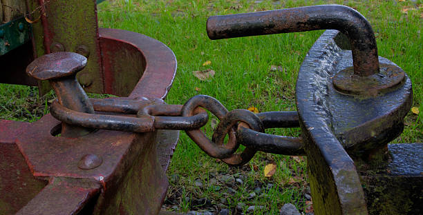 old rosted iron railway hook stock photo