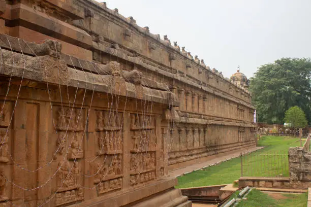 Outer wall of the Thanjavur Big Temple(also referred as the Thanjai Periya Kovil in tamil language).