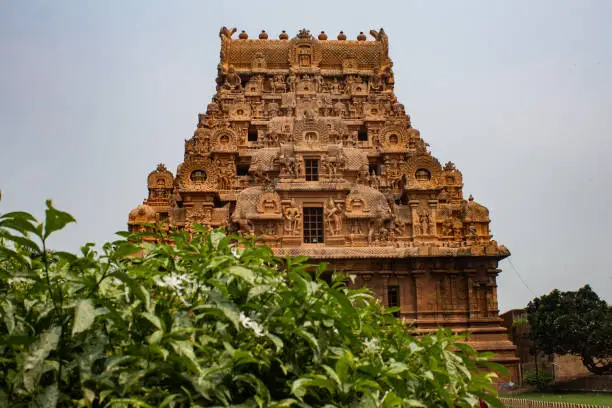 One of the entrance tower of Thanjavur Big Temple(also referred as the Thanjai Periya Kovil in tamil language).