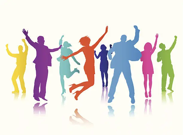 Vector illustration of Vector of People Celebrating Group