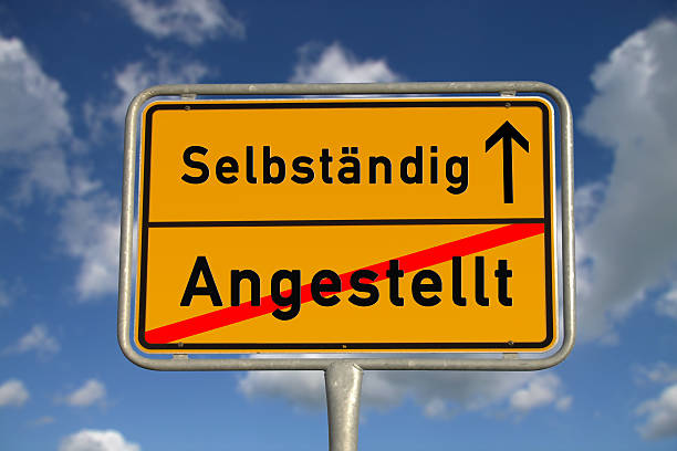 istock German road sign  employed and self-employed 186972637