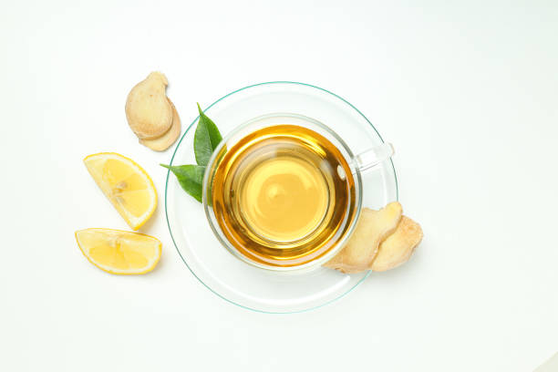 istock Cold treatment, healthcare concept - tea with ginger 1869731846