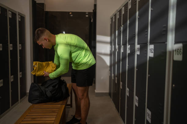 istock Man in gym locker room 1869738988