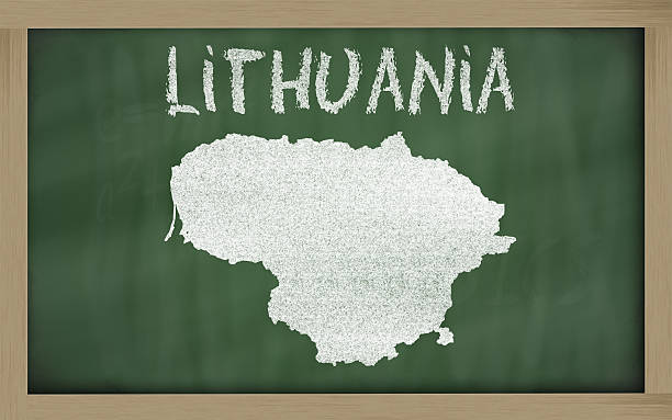 istock outline map of lithuania on blackboard 186974952