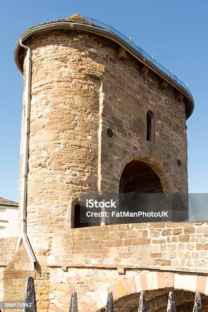 Gated Medieval Crossing Monnow Bridge Monmouth Stock Photo - Download Image Now