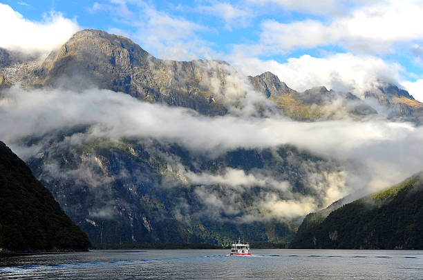famous Milford sound New Zealand stock photo