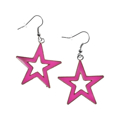 star shape earrings isolated on white background