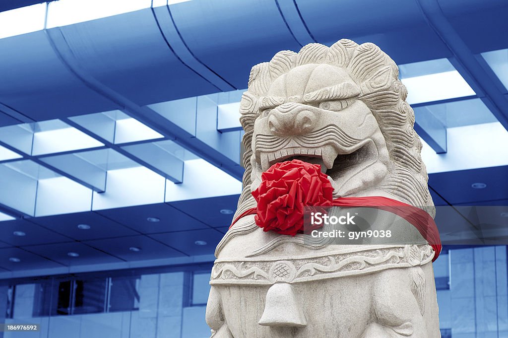 Chinois lion de Pierre - Photo de Agent de sécurité libre de droits