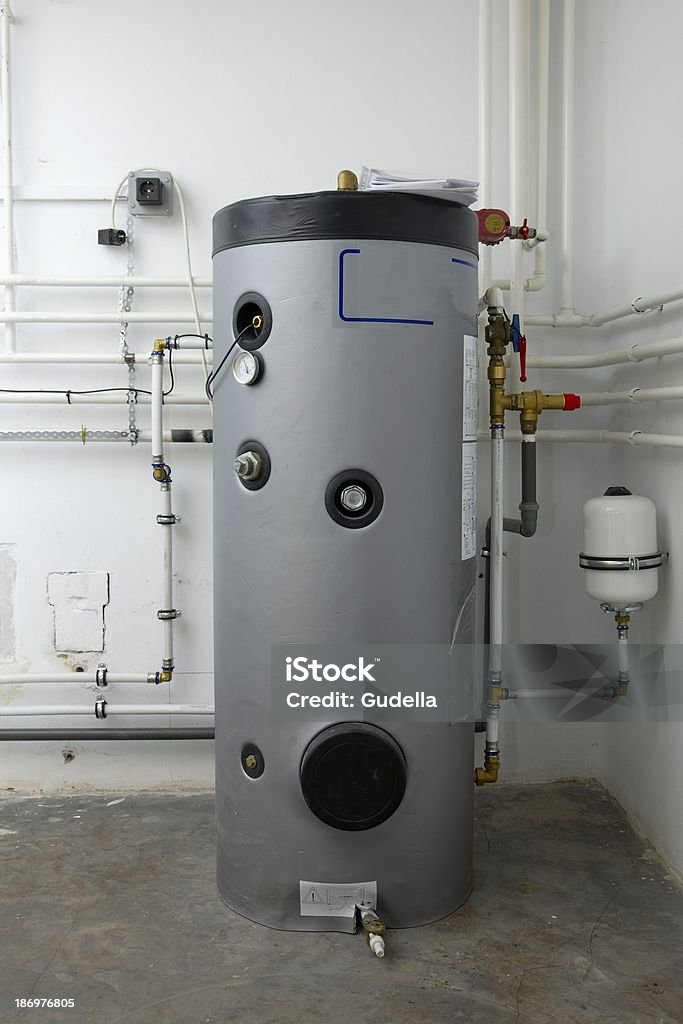 Boiler Boiler and pipes of the heating system of a house Boiler Stock Photo