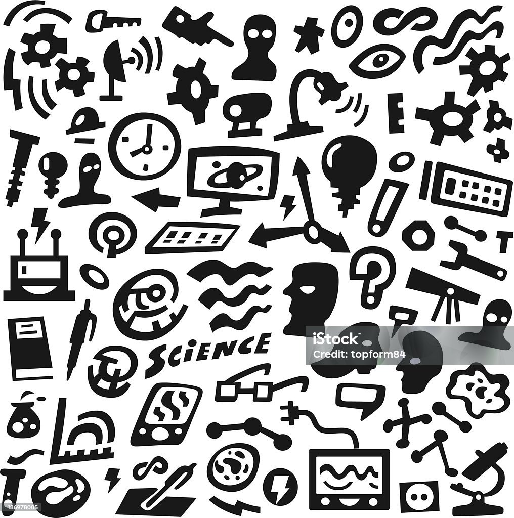 Penser, Science et crayonnages - clipart vectoriel de Abstrait libre de droits